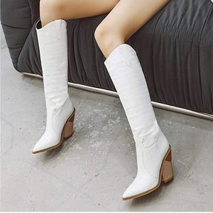 Amazon Chunky Heel Knee High Boots